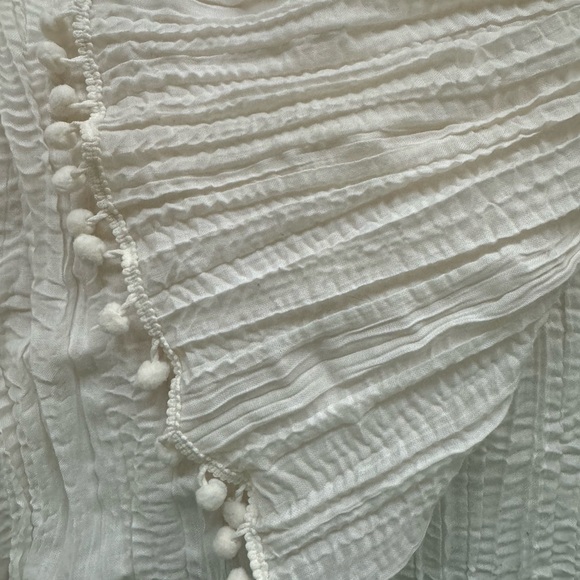 Cream Pom Pom scarf - Picture 6 of 6